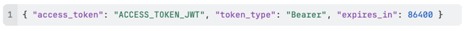 A successful response with token