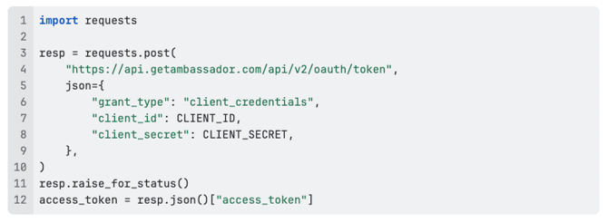 Python successful token response